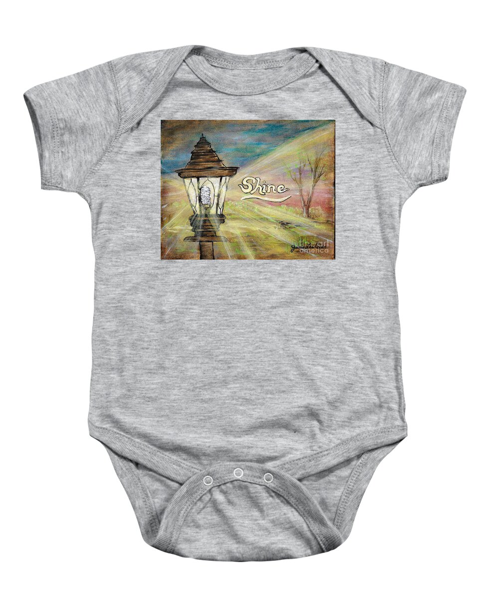 Shine Baby Onesie featuring the painting Shine by Janis Lee Colon