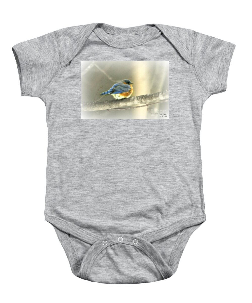 Bird Baby Onesie featuring the photograph Shivering by Barbara S Nickerson