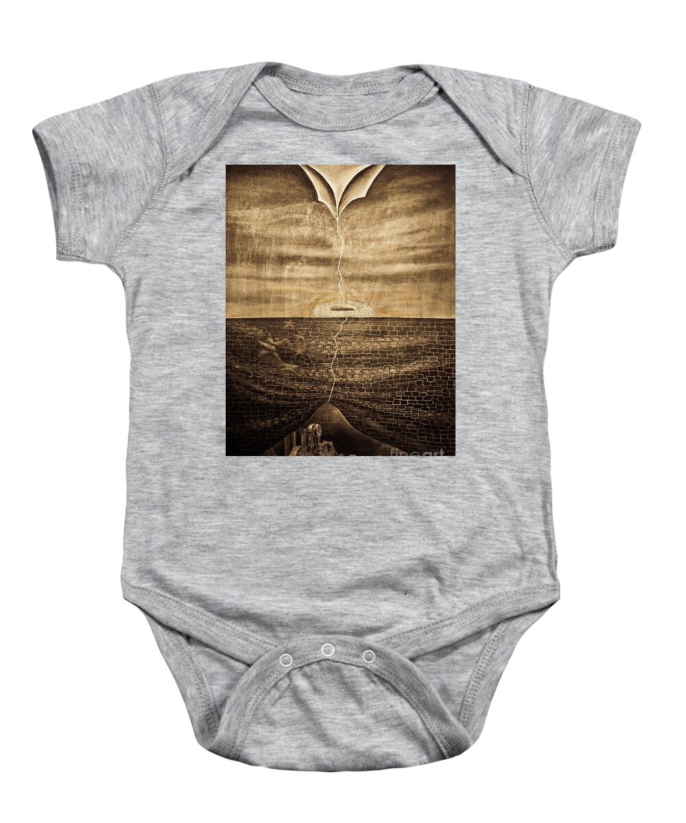 Surrealism Baby Onesie featuring the photograph Silent Echo Beige by Fei A