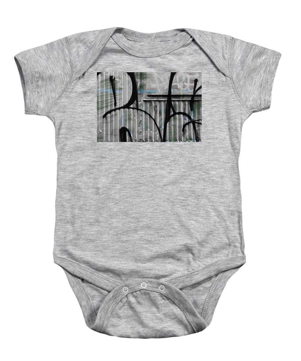 Color Baby Onesie featuring the photograph silver wall I by Kreddible Trout