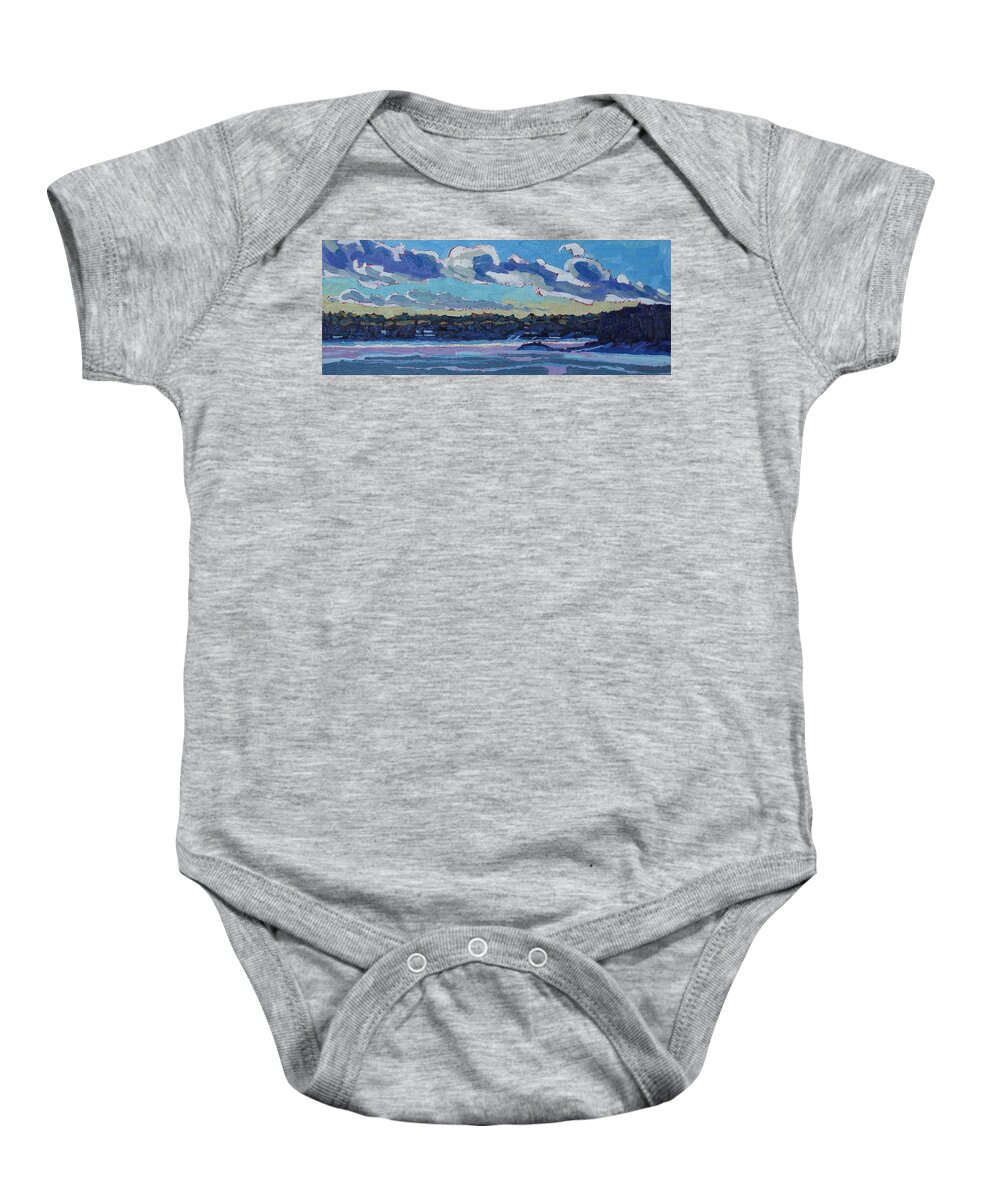 1907 Baby Onesie featuring the painting Singleton Solstice Stratocumulus by Phil Chadwick