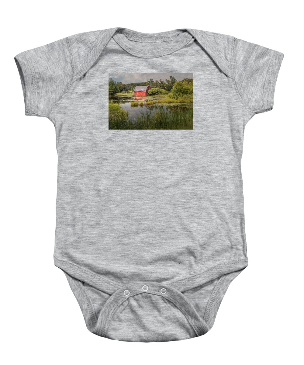 Barn Baby Onesie featuring the photograph Sinking Red Barn #3 by Patti Deters