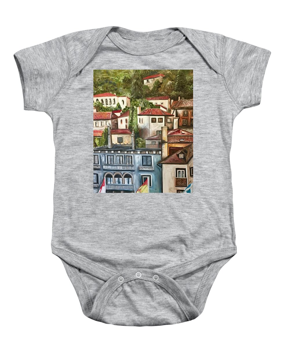 Landscape Baby Onesie featuring the painting Sintra Portugal by Chuck Gebhardt
