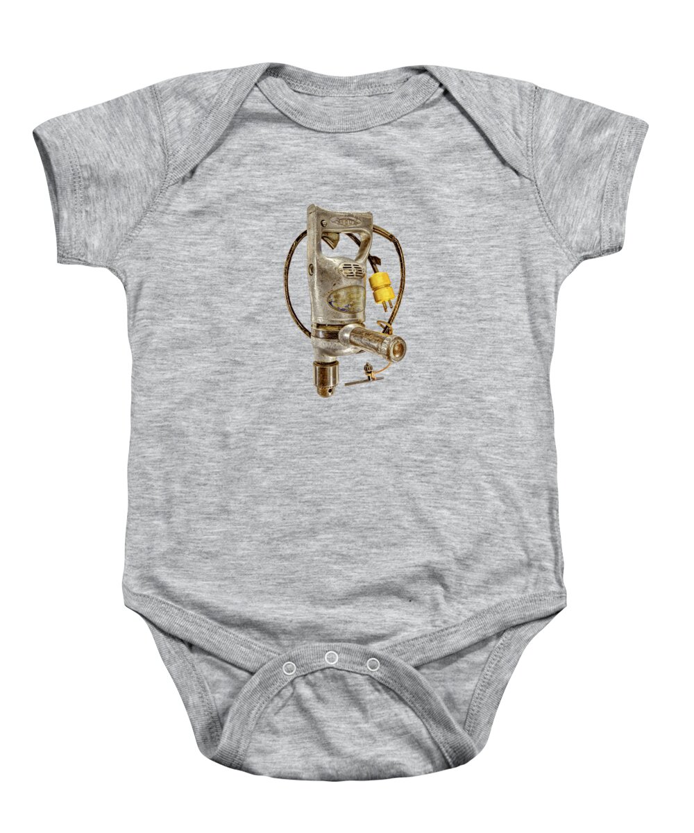 Antique Baby Onesie featuring the photograph Sioux Drill Motor 1/2 Inch by YoPedro