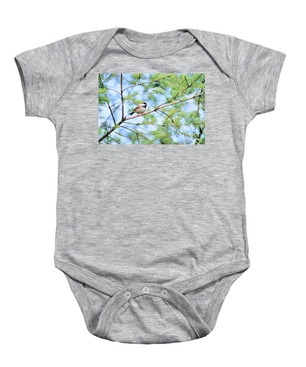Bird Baby Onesie featuring the photograph Sitting in a tree by Merle Grenz
