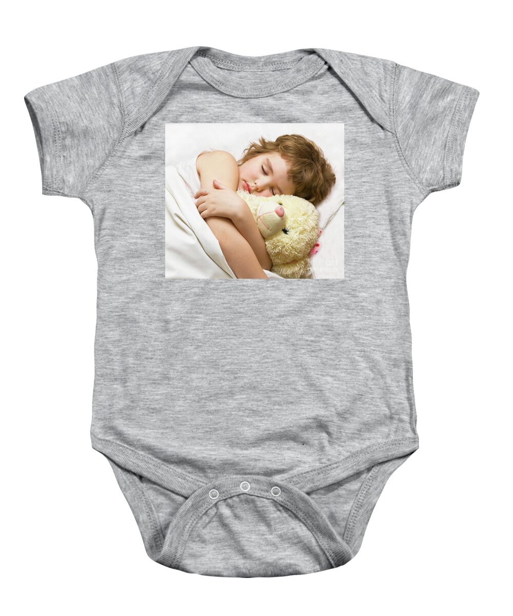 Boy Baby Onesie featuring the photograph Sleeping boy by Irina Afonskaya