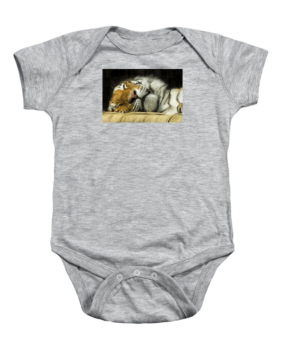 Tiger Baby Onesie featuring the photograph Sleeping Tiger by Bill Cubitt
