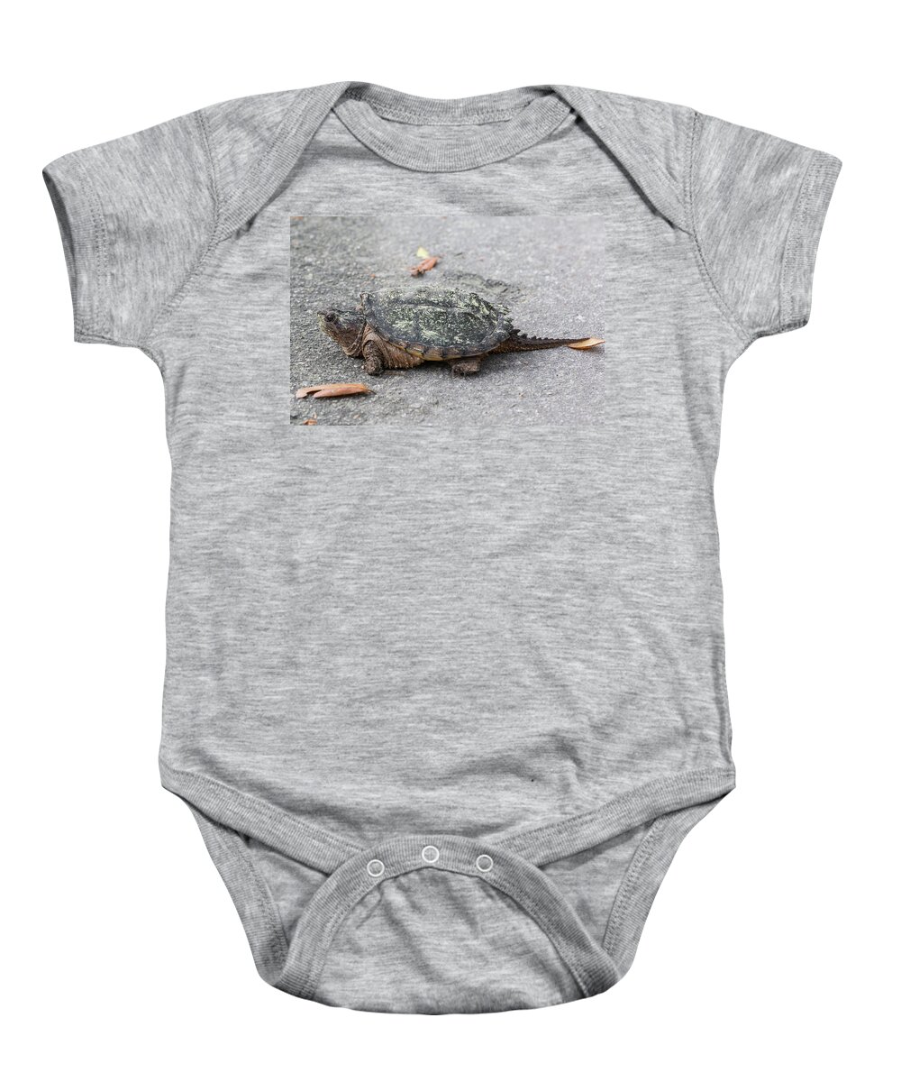 Turtle Baby Onesie featuring the photograph Slow Crossing 3 March 2018 by D K Wall
