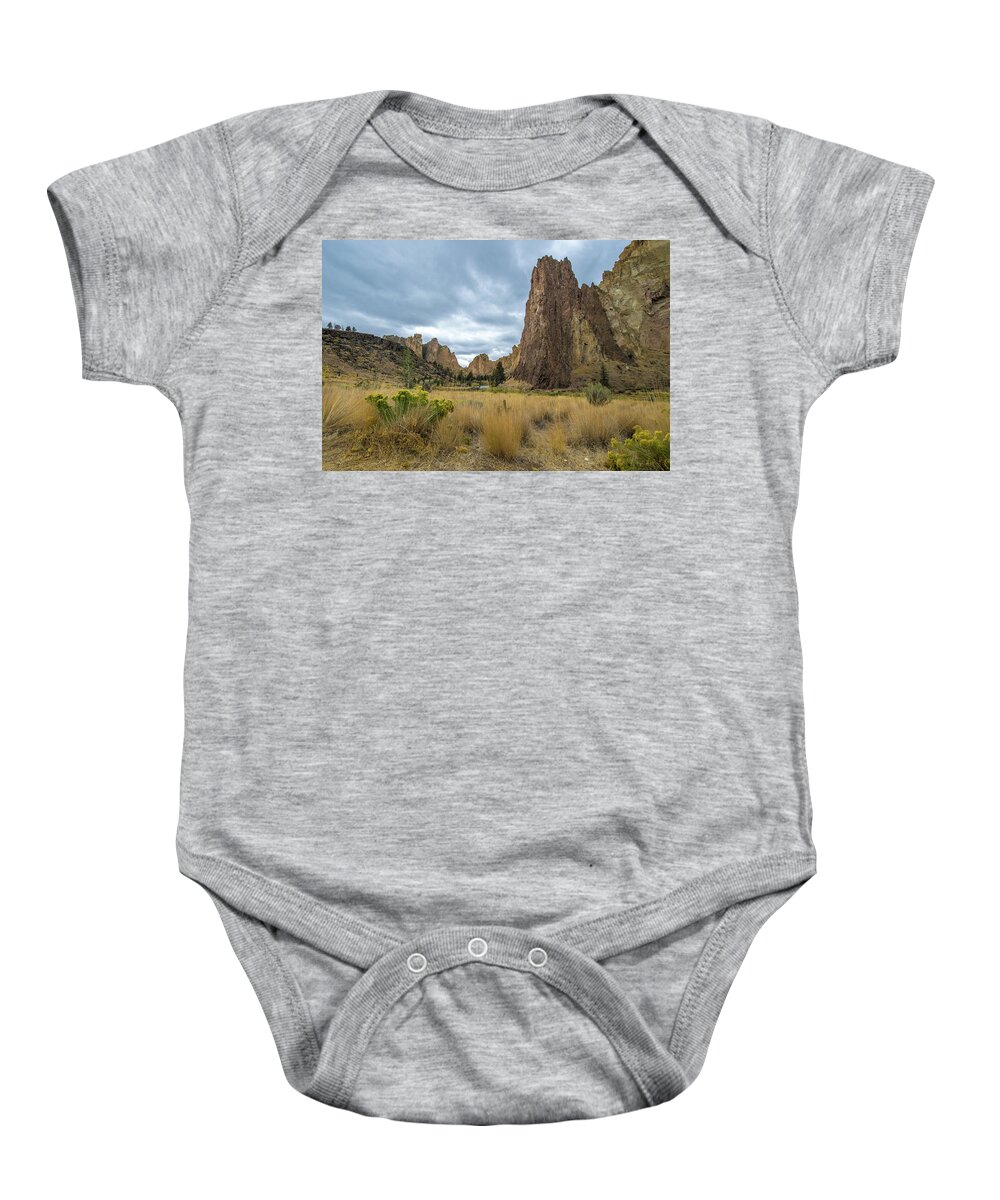 Smith Rock Baby Onesie featuring the photograph Smith Rock State Park 2 by Jedediah Hohf