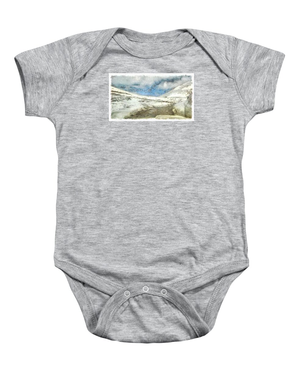 Snow Baby Onesie featuring the photograph Snow and ice melting to form water by Ashish Agarwal