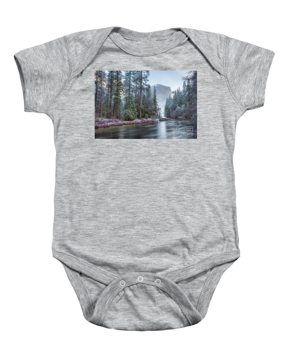 Yosemite Baby Onesie featuring the photograph Snow Dusted Morning by Anthony Michael Bonafede