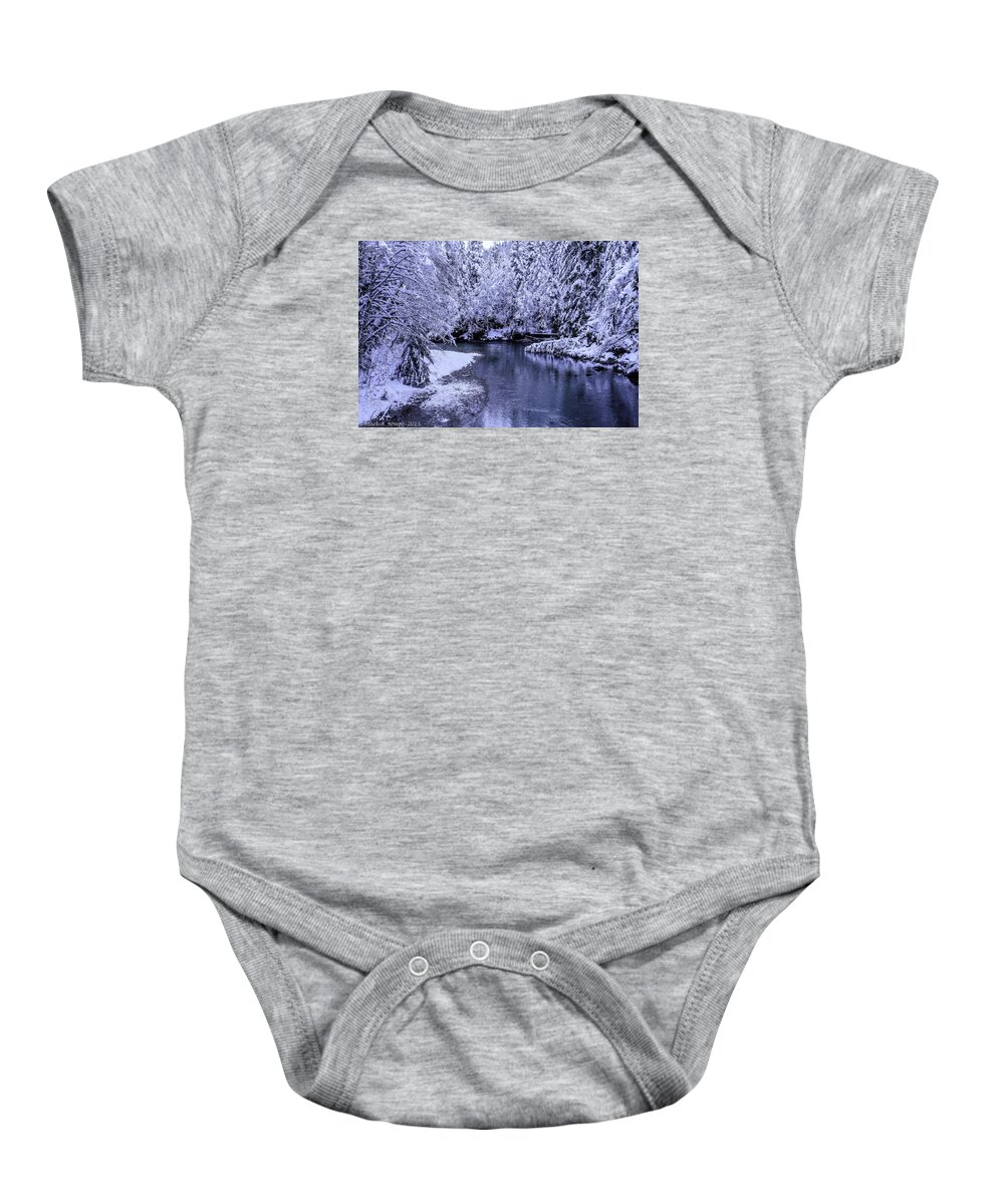 Snow Baby Onesie featuring the photograph Snowy Nooksack by Mark Joseph