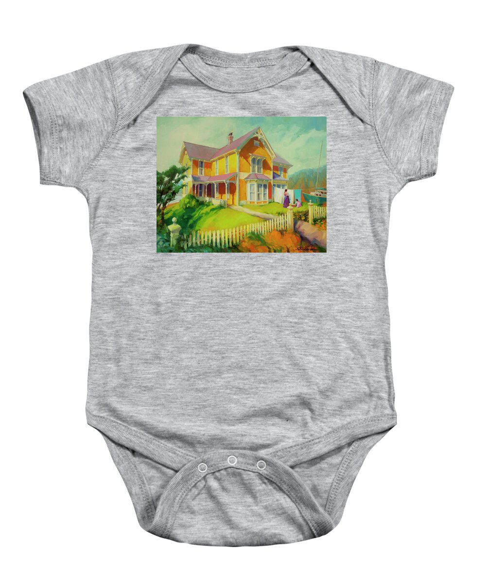Coast Baby Onesie featuring the painting Sophie and Rose by Steve Henderson