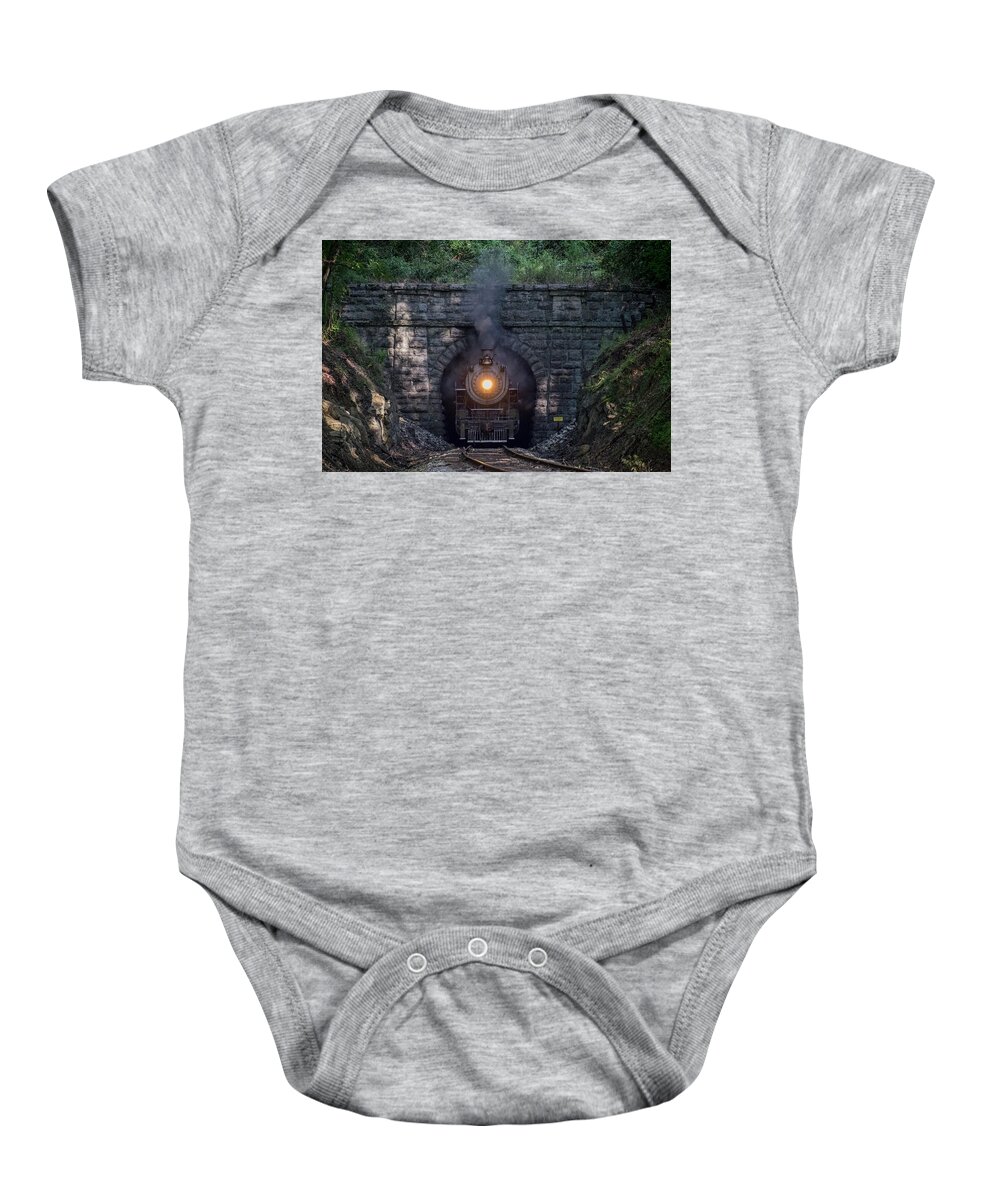 Landscape Baby Onesie featuring the photograph Southern Railway steam locomotive 630 Chattanooga TN by Jim Pearson