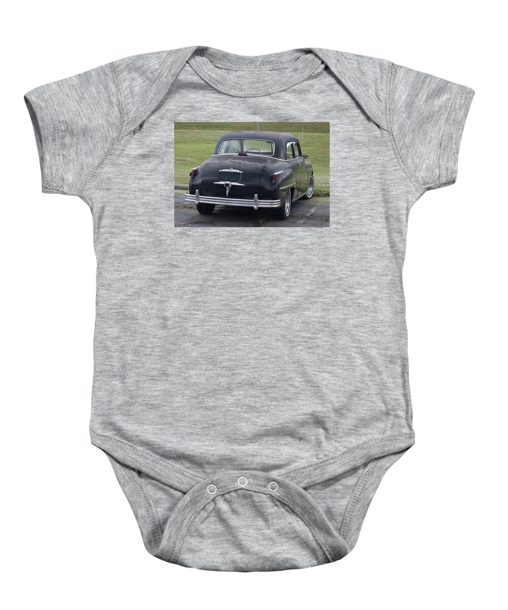 Photograph Baby Onesie featuring the photograph 1948 Special Deluxe Plymouth rear view by Suzanne Gaff