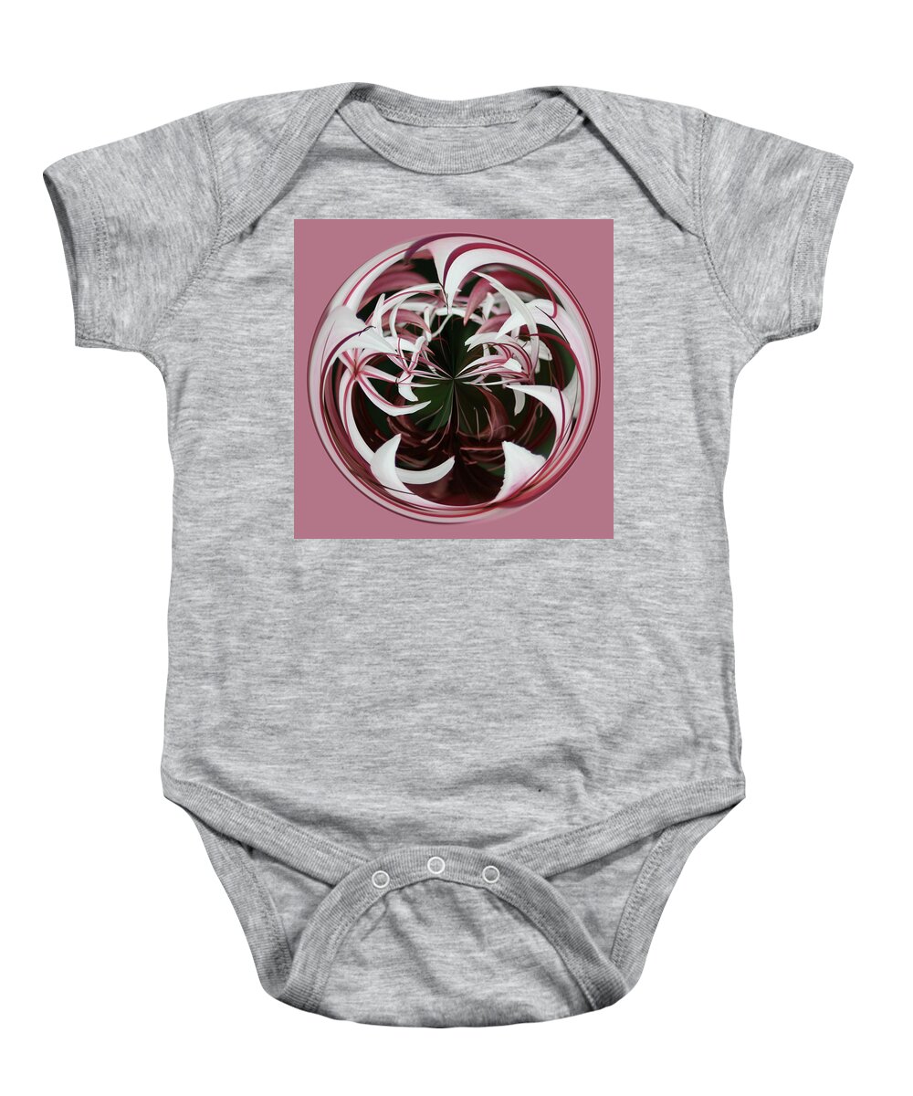 Spider Lily Baby Onesie featuring the photograph Spider Lily Orb by Bill Barber