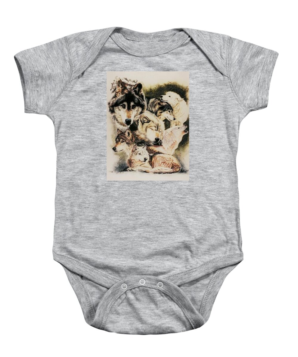 Canine Baby Onesie featuring the pastel Spirit Catcher by Barbara Keith