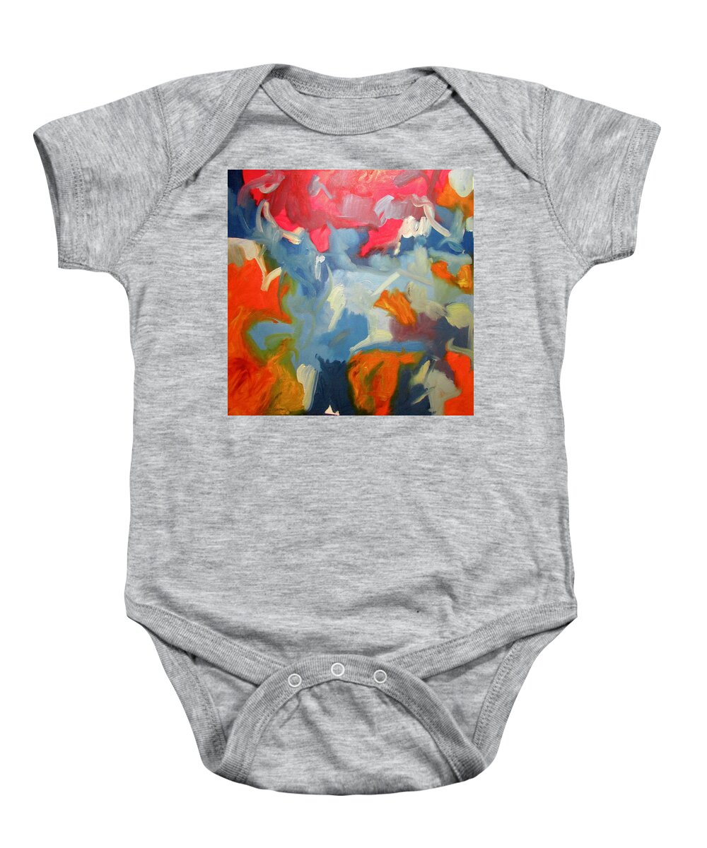 Abstract Baby Onesie featuring the painting Split Second by Steven Miller