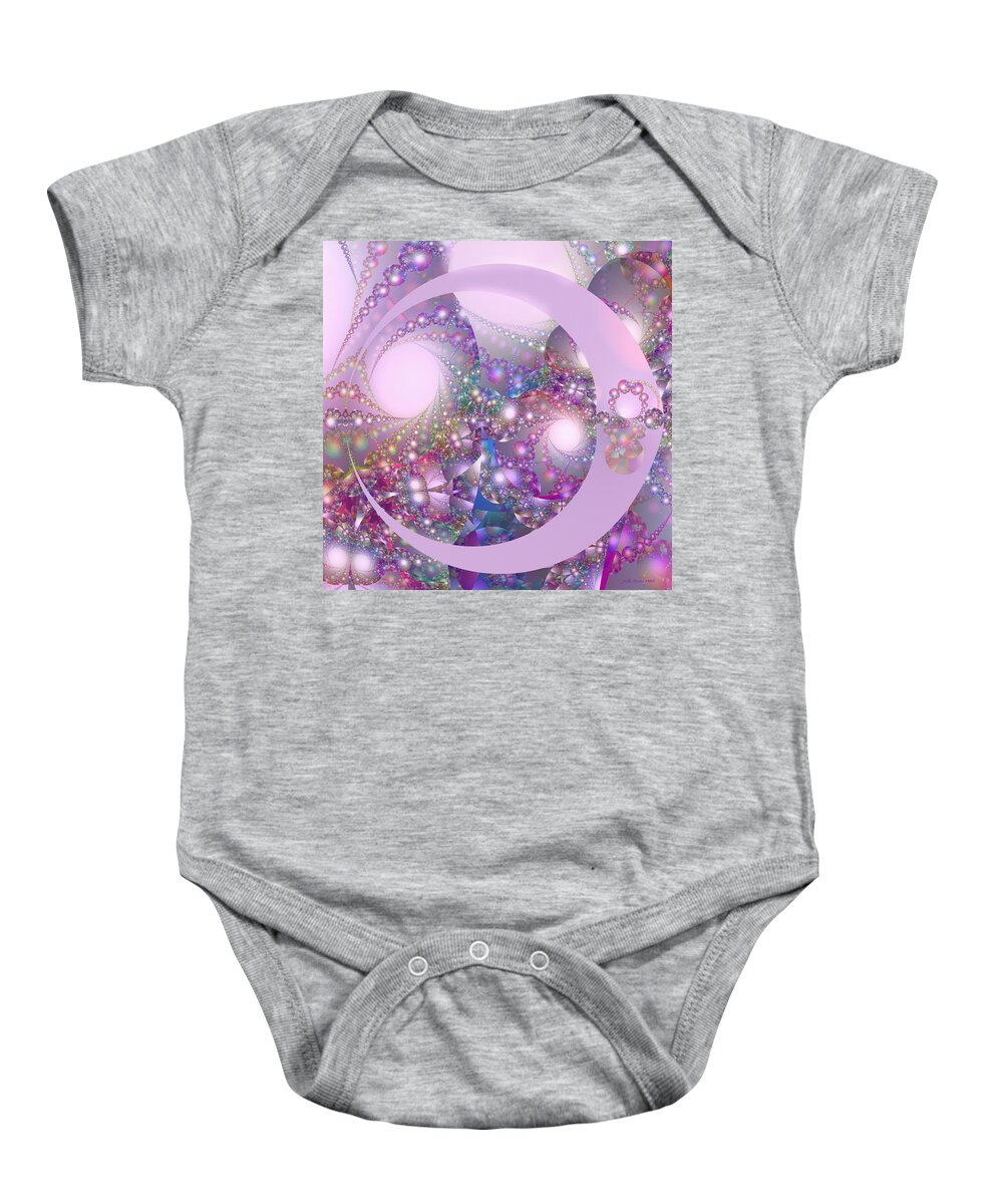 Fractal Baby Onesie featuring the digital art Spring Moon Bubble Fractal by Judi Suni Hall