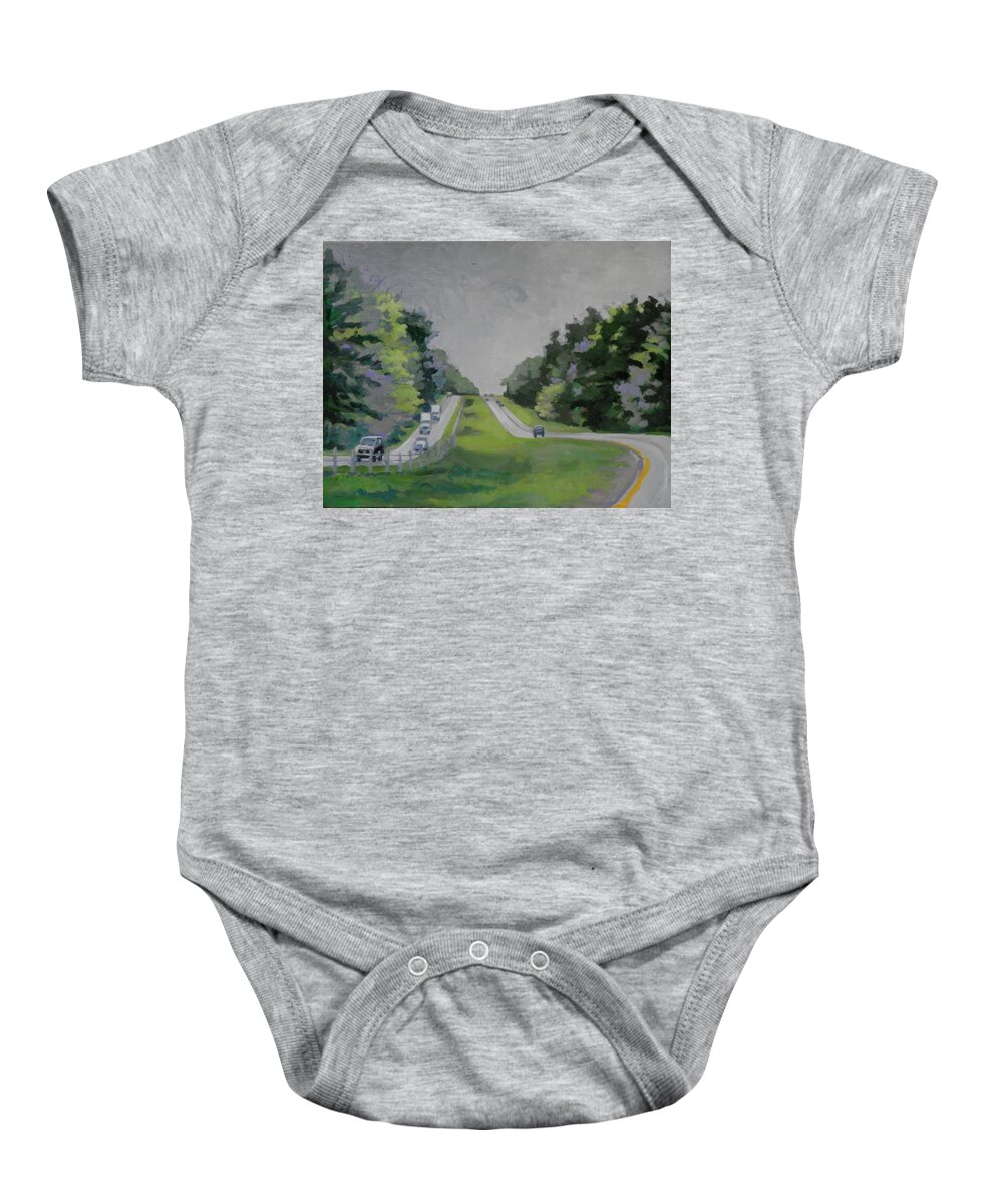 Landscape Baby Onesie featuring the painting Spring on I 16 by Martha Tisdale