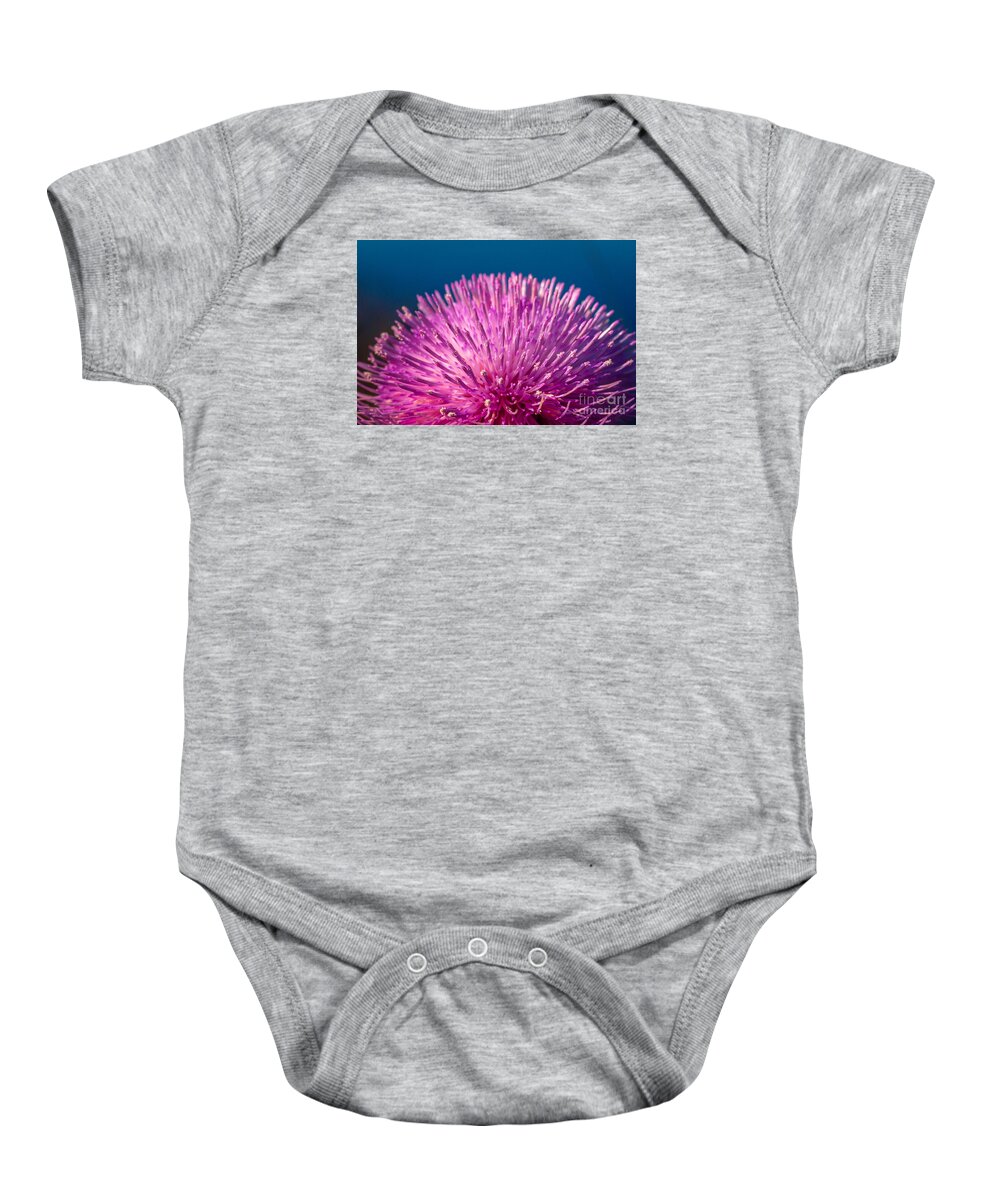 Spring Baby Onesie featuring the photograph Spring Thistle in Bloom by Tom Claud