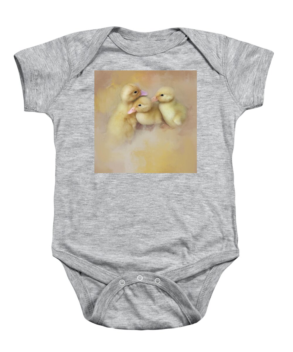 Ducks Baby Onesie featuring the photograph Springtime Babies by Jill Love