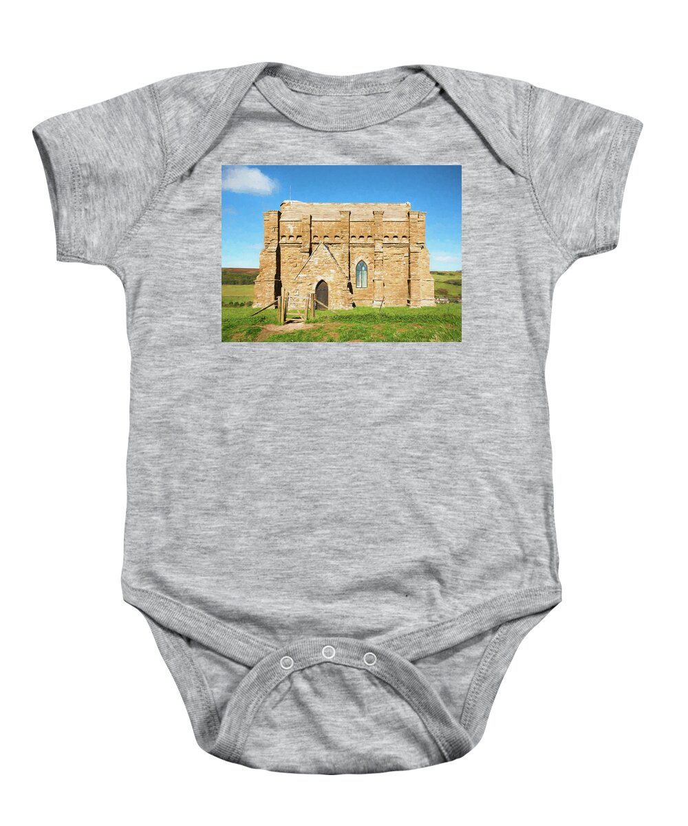 St.catherine's Chapel Baby Onesie featuring the digital art St Catherines Chapel view 2 by Roy Pedersen