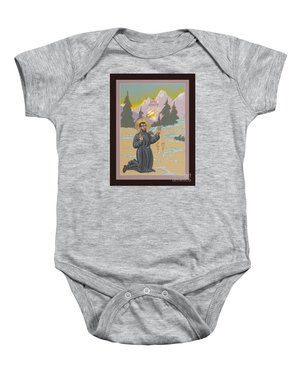 St Peter Faber Inspired By The Holy Spirit Baby Onesie featuring the painting St Peter Faber Inspired by the Holy Spirit 165 by William Hart McNichols