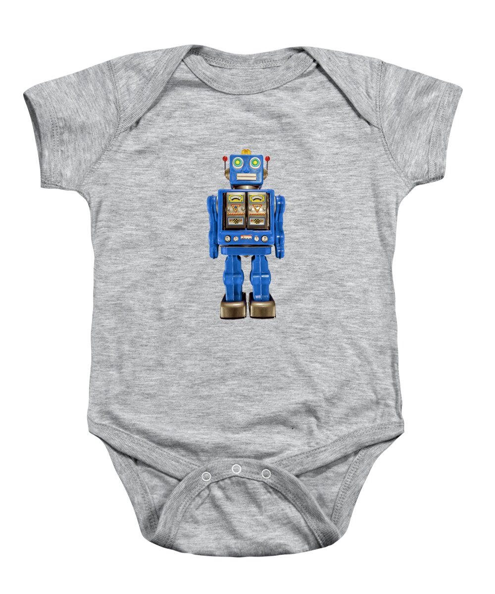 Classic Baby Onesie featuring the photograph Star Strider Robot Blue by YoPedro