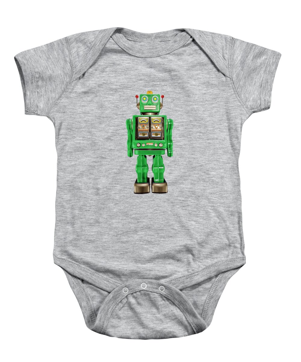 Classic Baby Onesie featuring the photograph Star Strider Robot Green by YoPedro