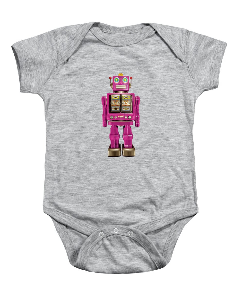 Classic Baby Onesie featuring the photograph Star Strider Robot Pink by YoPedro