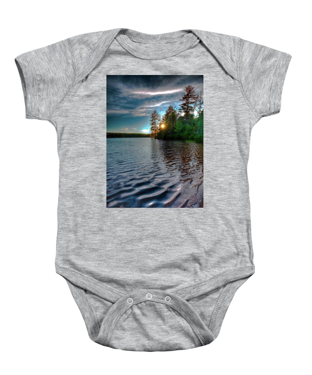 Hdr Baby Onesie featuring the photograph Star Sunset on Nicks Lake by David Patterson