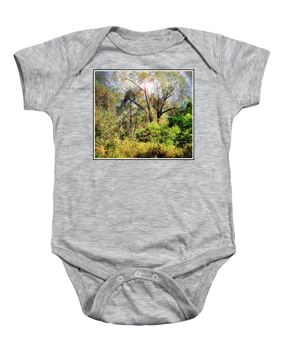 Starry Baby Onesie featuring the photograph Starry Night Fantasy, Mountain Thicket by A Macarthur Gurmankin