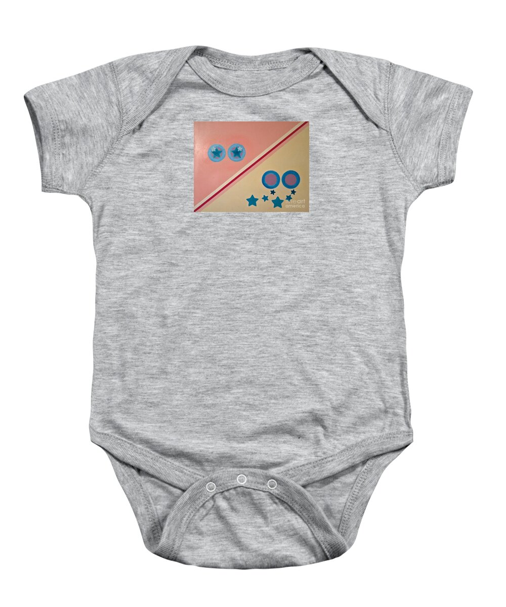 Stars Fell From Her Eyes Baby Onesie featuring the painting Stars Fell From Her Eyes by Karen Francis