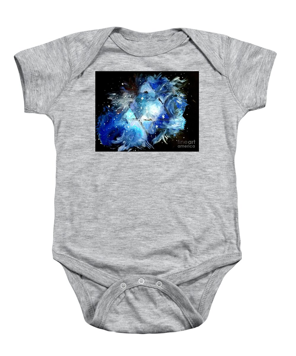 Stars Of David Baby Onesie featuring the digital art Stars Of David by Curtis Sikes