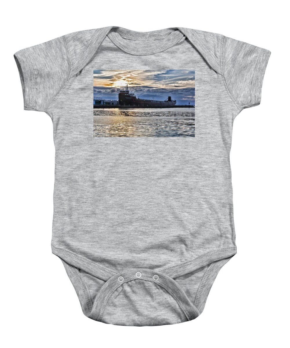 Steamship Baby Onesie featuring the photograph Steamship William G. Mather - 1 by Mark Madere