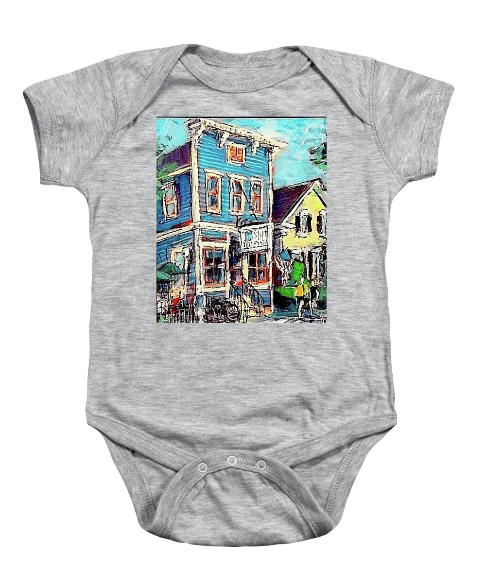 Painting Baby Onesie featuring the painting Stilt House by Les Leffingwell