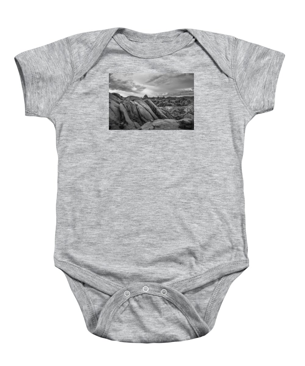 Alabama Hills Baby Onesie featuring the photograph Stormy Afternoon at Alabama Hills by Dusty Wynne