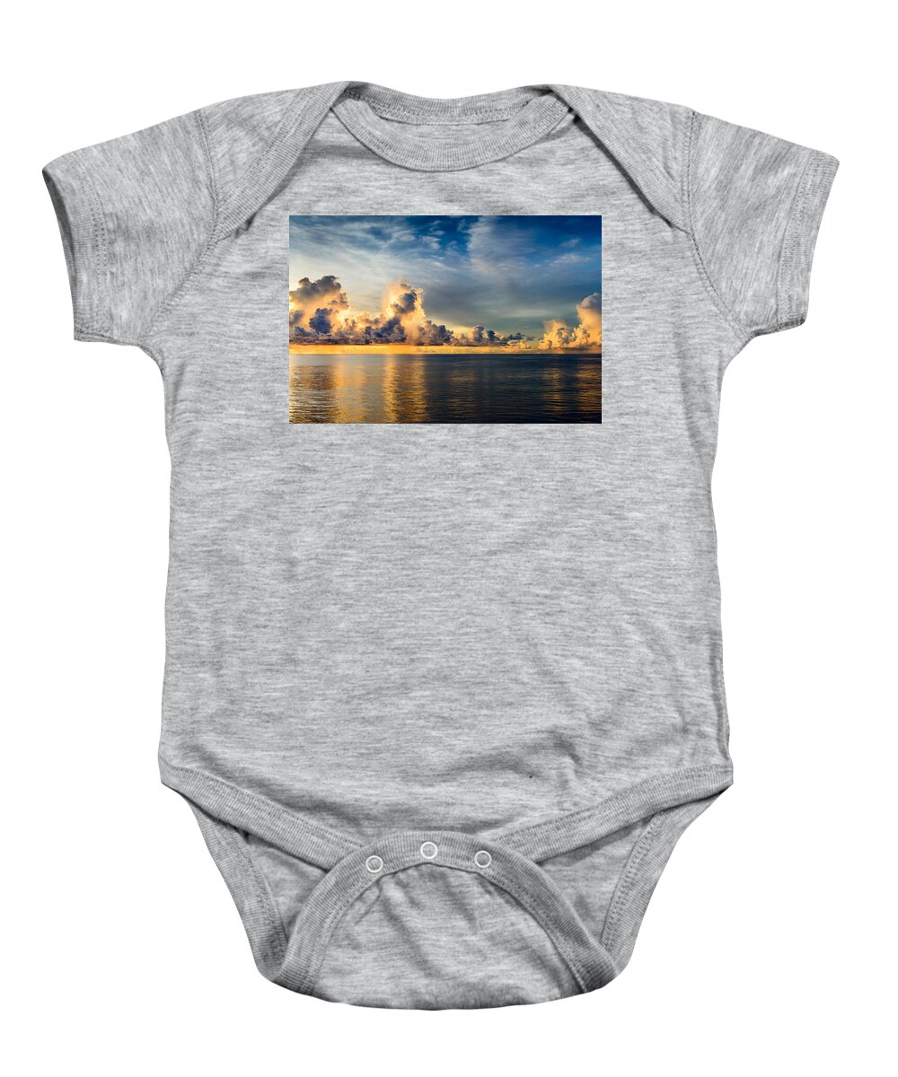 Seascape Baby Onesie featuring the photograph Stormy Clouds by Michael Scott