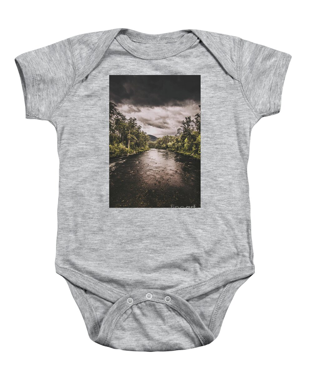 River Baby Onesie featuring the photograph Stormy streams by Jorgo Photography