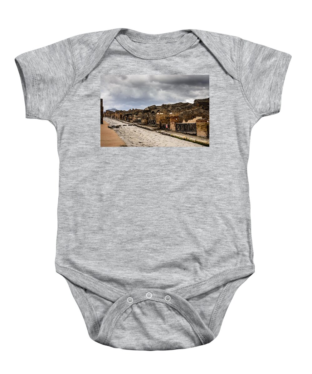 Ancient Baby Onesie featuring the photograph Streets of Pompeii by Debra Martz
