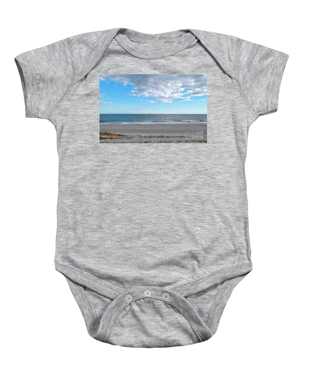 Scenic Baby Onesie featuring the photograph Stroll Along Myrtle Beach by Kathy Baccari