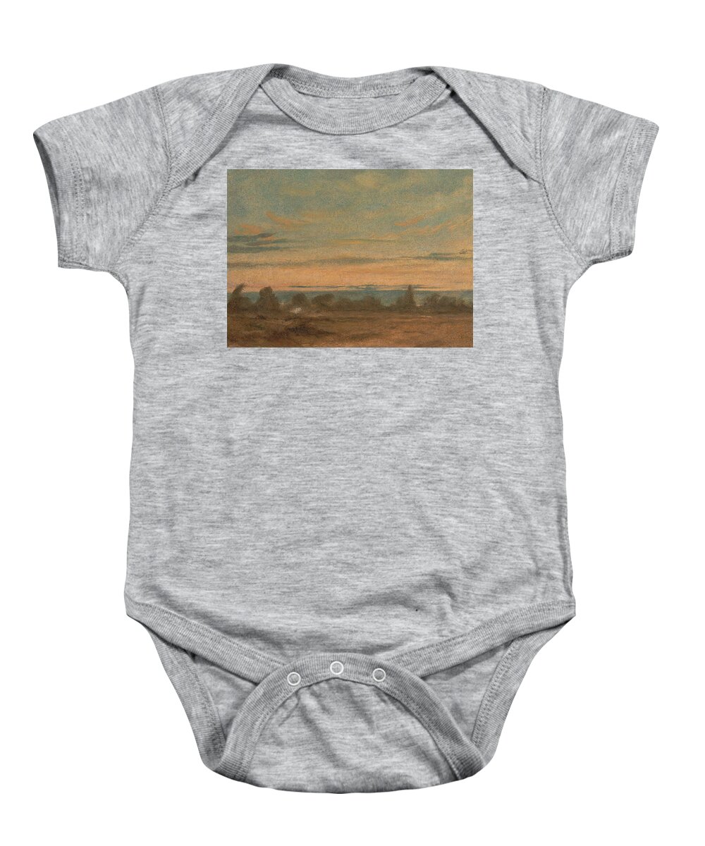 English Romantic Painters Baby Onesie featuring the painting Summer Evening Landscape by John Constable