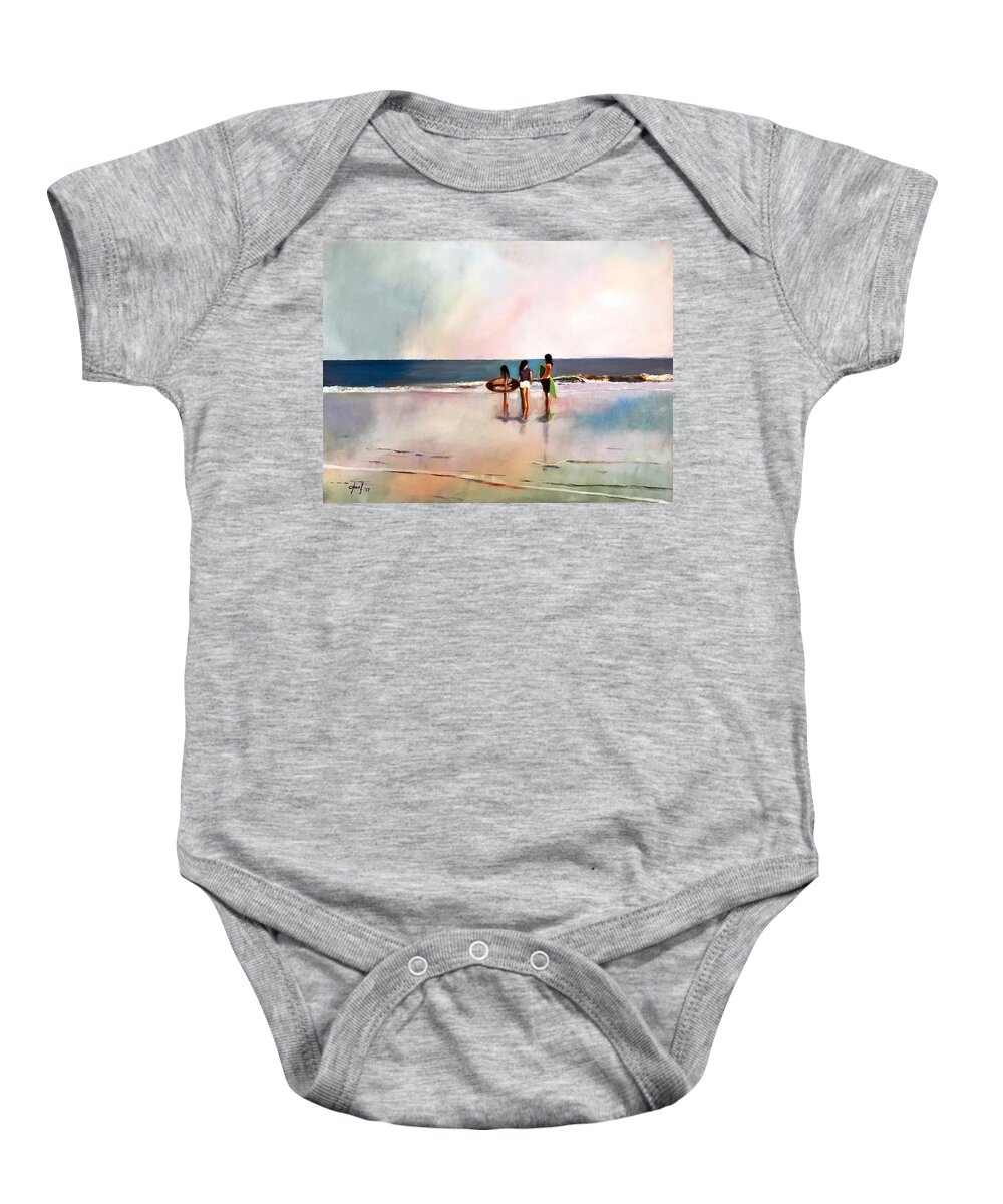 Beach Baby Onesie featuring the painting Summer Fun by Josef Kelly