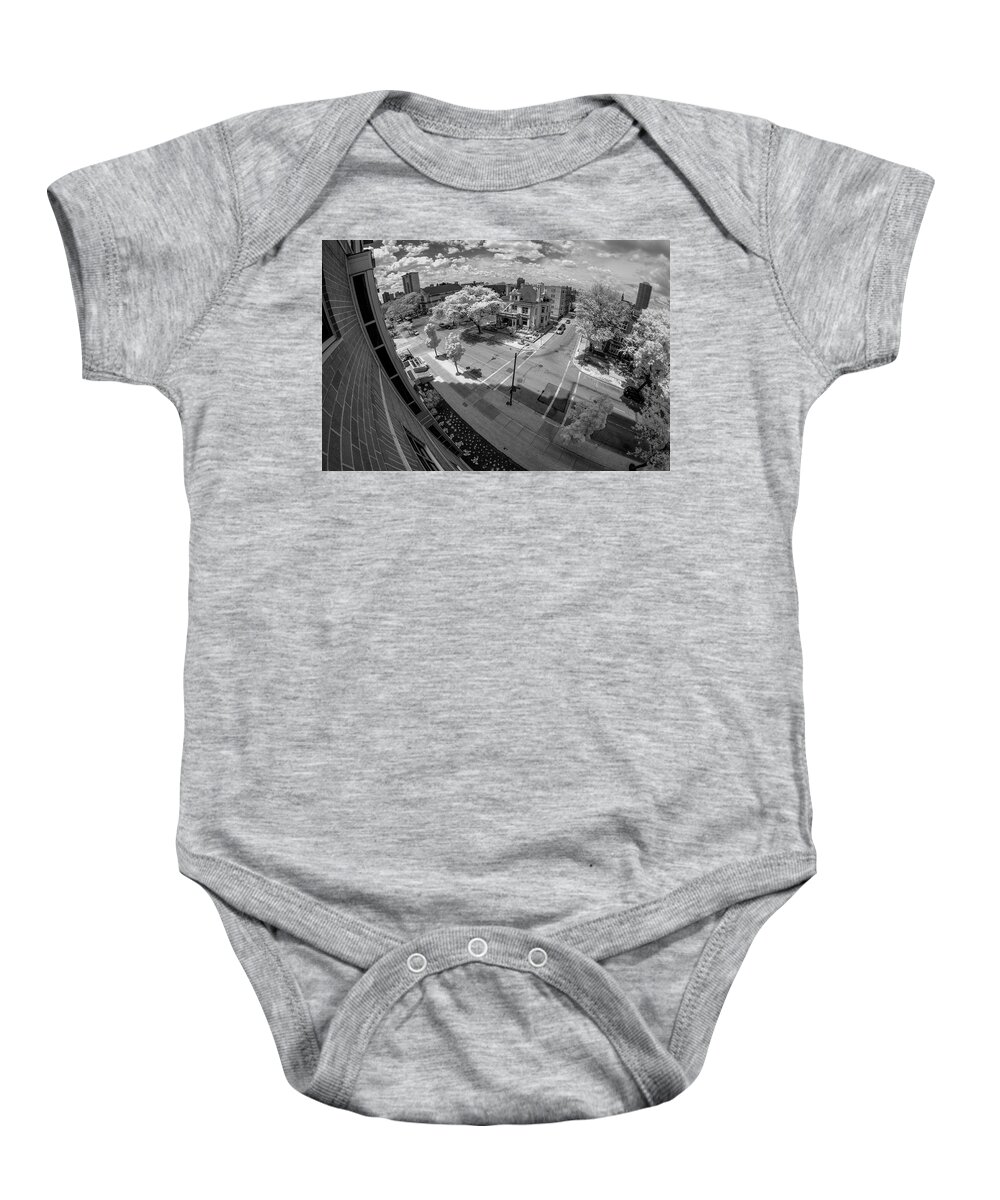 Infrared Baby Onesie featuring the photograph Summer in the City #2 by John Roach