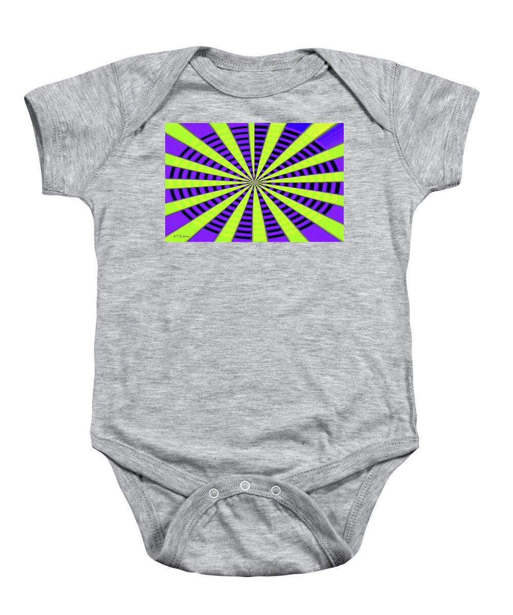 Sun And Sky Abstract Baby Onesie featuring the digital art Sun And Sky Abstract by Tom Janca
