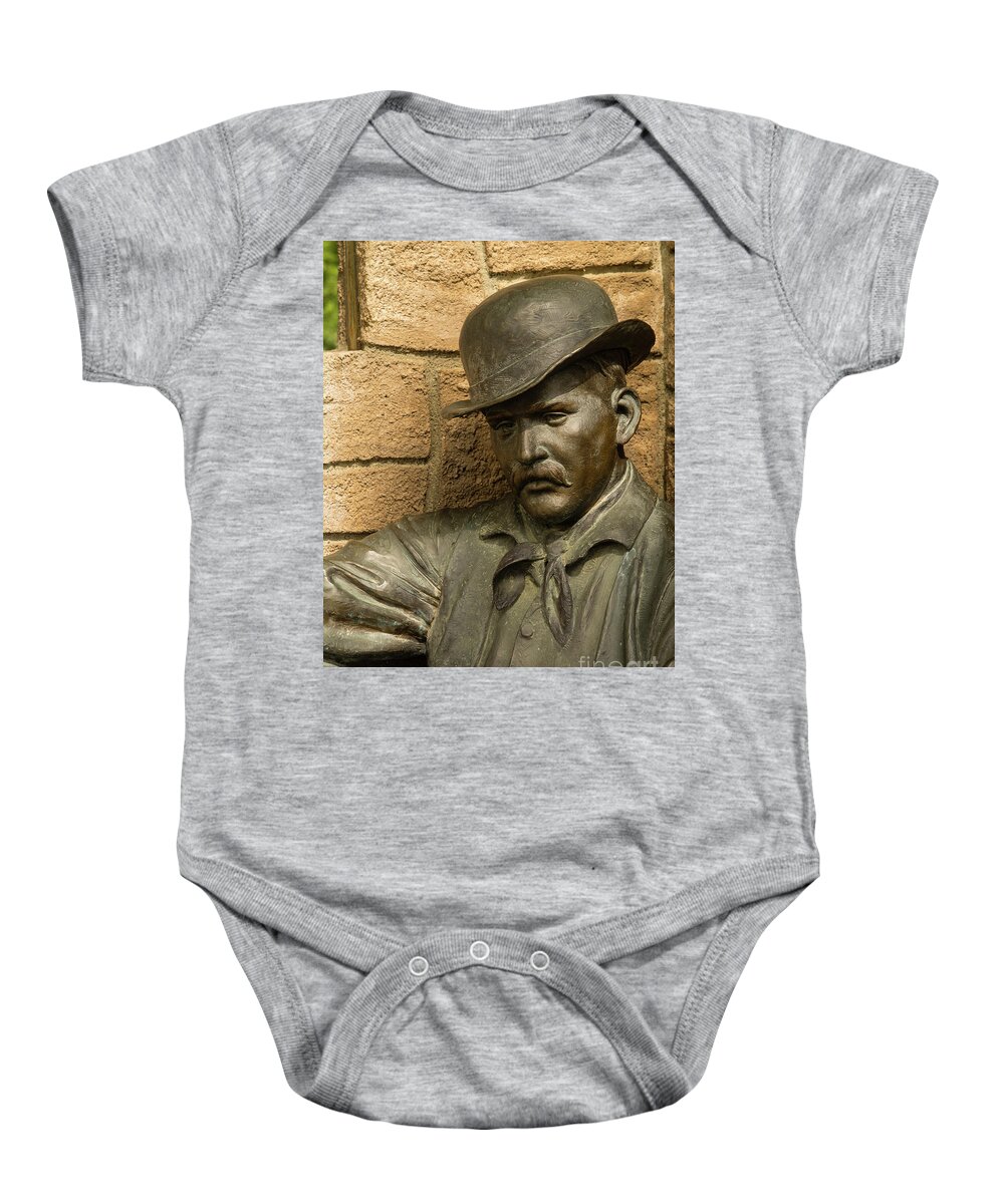 Wyoming Baby Onesie featuring the photograph Sundance Kid Statue 3 by Tracy Knauer
