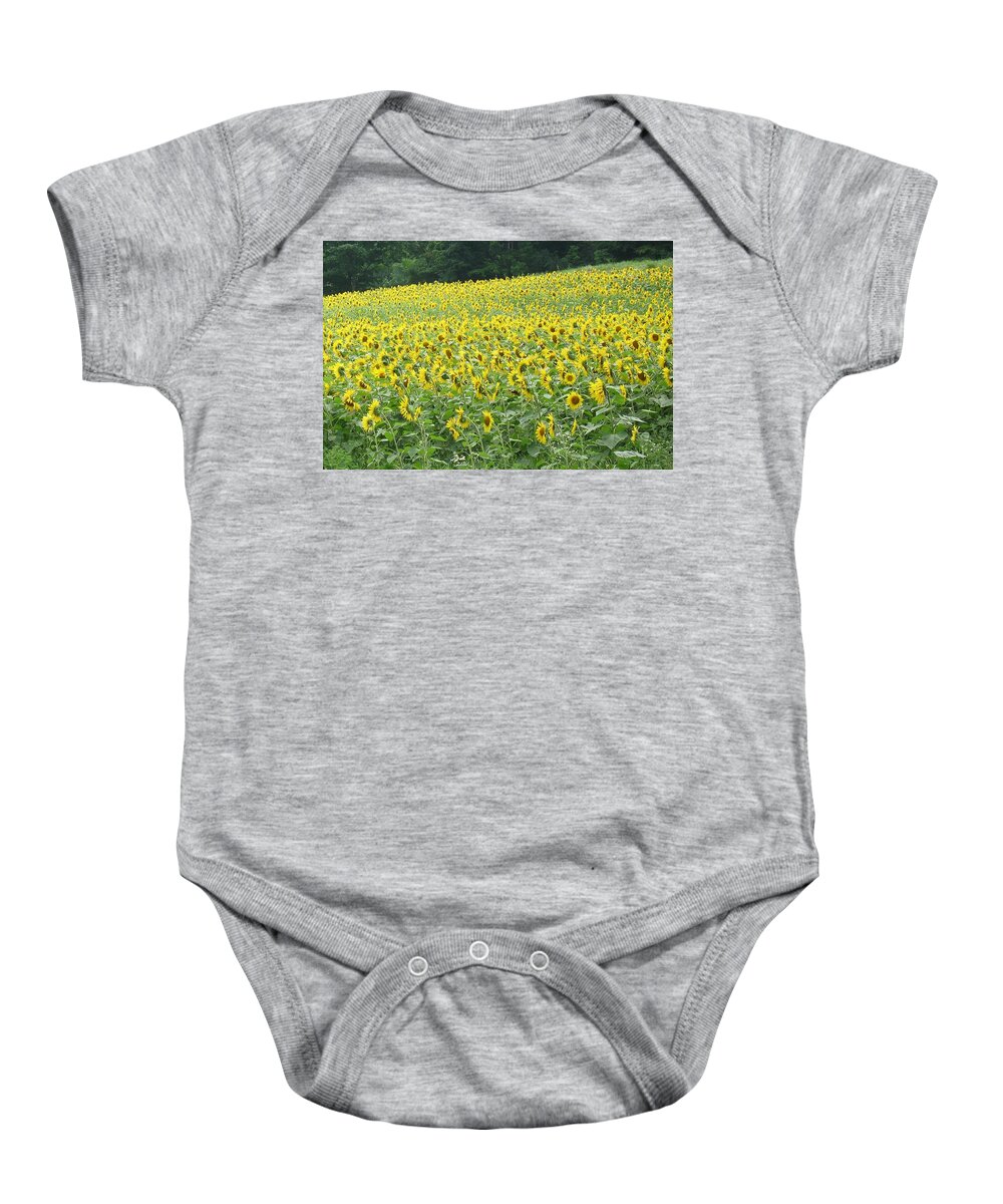 Flowers Baby Onesie featuring the photograph Sunflower Lawn by Ed Smith