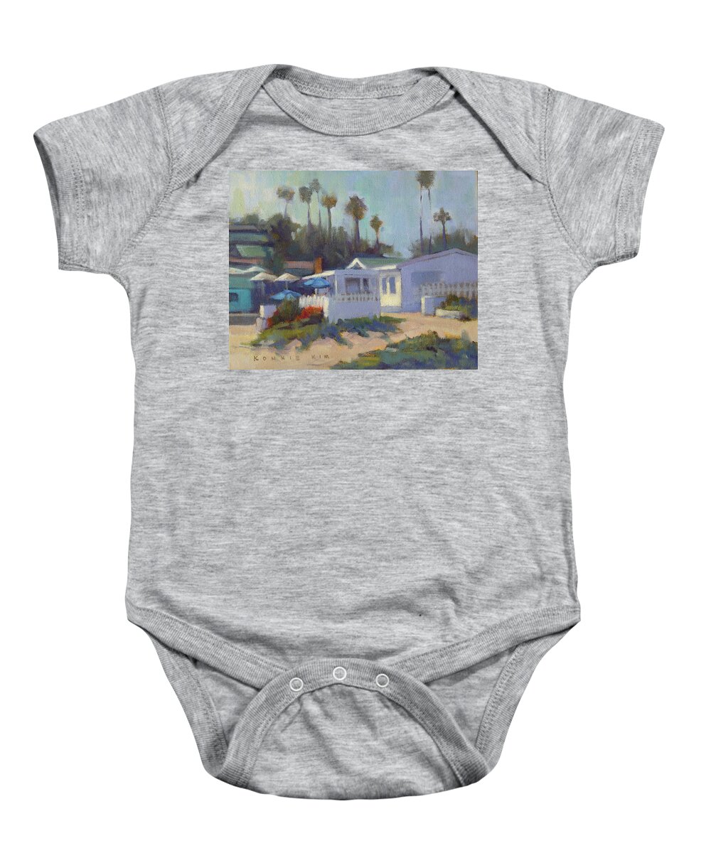 California Baby Onesie featuring the painting Sunny Day at Crystal Cove by Konnie Kim