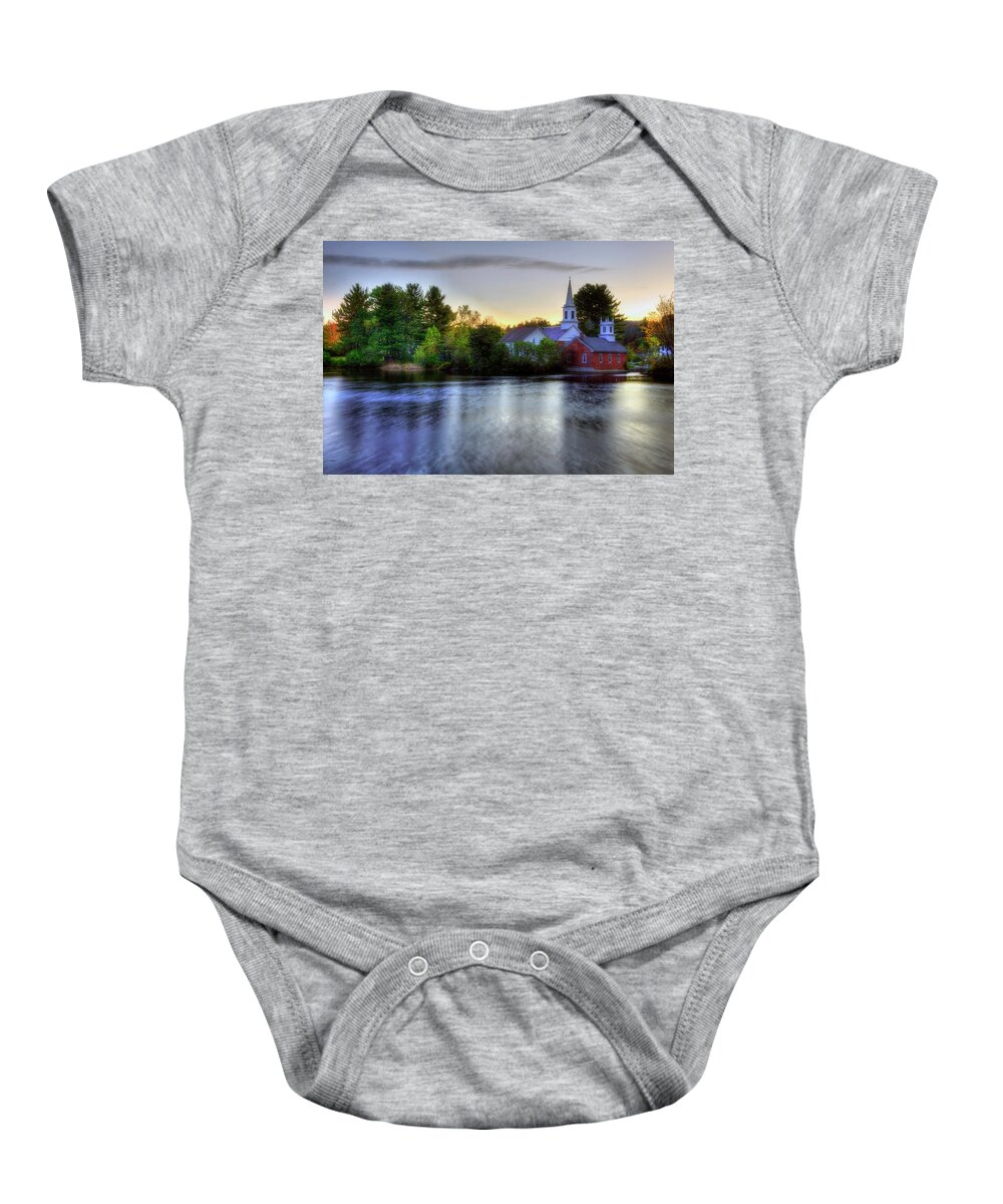 New England Baby Onesie featuring the photograph Sunrise in the Country - Harrisville NH by Joann Vitali